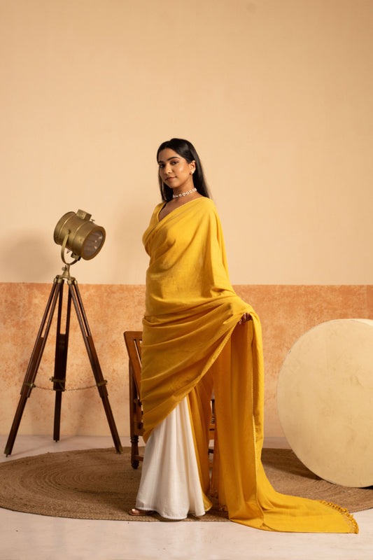 Scenic Sunflower Handwoven Saree